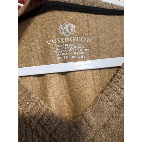 Covington Soft Warm Poly Blend Pull Over V-Neck Brown Sweater Men's Size XL Nice - Picture 4 of 6